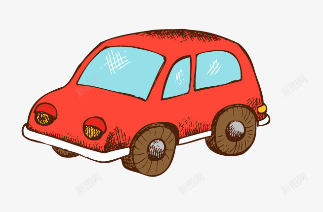红色卡通小汽车png免抠素材_88icon https://88icon.com 玩具汽车 红色卡通小汽车