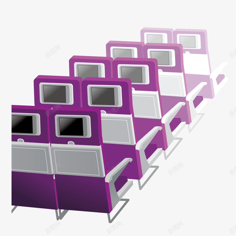 飞机靠椅矢量图ai免抠素材_88icon https://88icon.com 卡通 座椅 精美靠椅 飞机座椅 飞机靠椅 矢量图