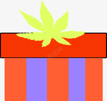 手绘条纹卡通礼盒枫叶png免抠素材_88icon https://88icon.com 卡通 条纹 枫叶 礼盒