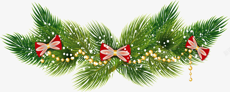 圣诞节松树枝横幅矢量图ai免抠素材_88icon https://88icon.com 圣诞节 圣诞节快乐 圣诞节松枝 松树枝 矢量png 矢量图