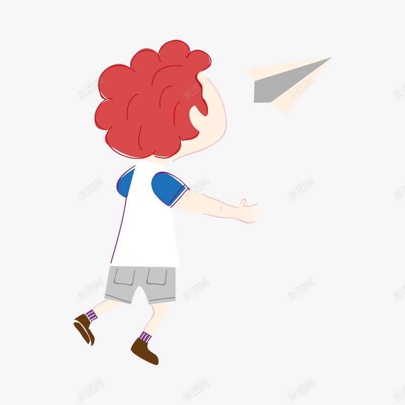 在玩纸飞机的小男孩png免抠素材_88icon https://88icon.com 卡通人物 卡通手绘 小男孩 玩乐 纸飞机 装饰图