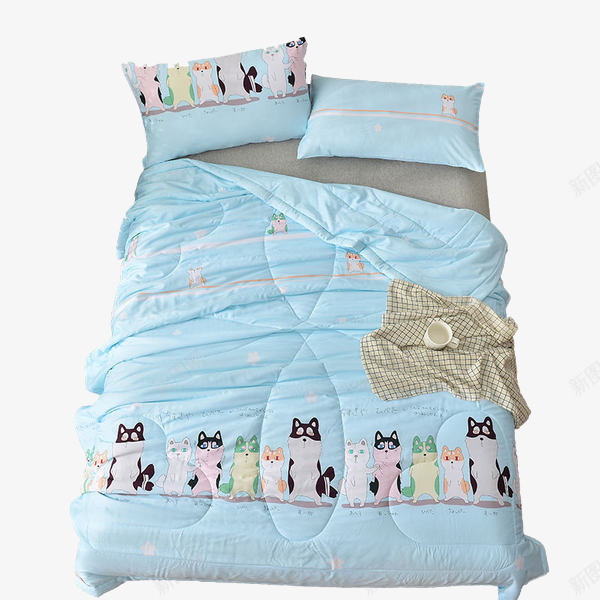 俯拍夏季床品png免抠素材_88icon https://88icon.com 俯拍床品 儿童床品 儿童被子 天丝空调被