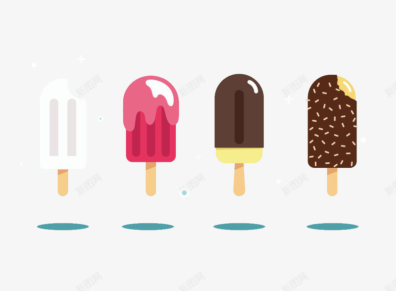 卡通冰棒组合png免抠素材_88icon https://88icon.com 冰棍 冰棒 卡通 夏天 夏日 立体