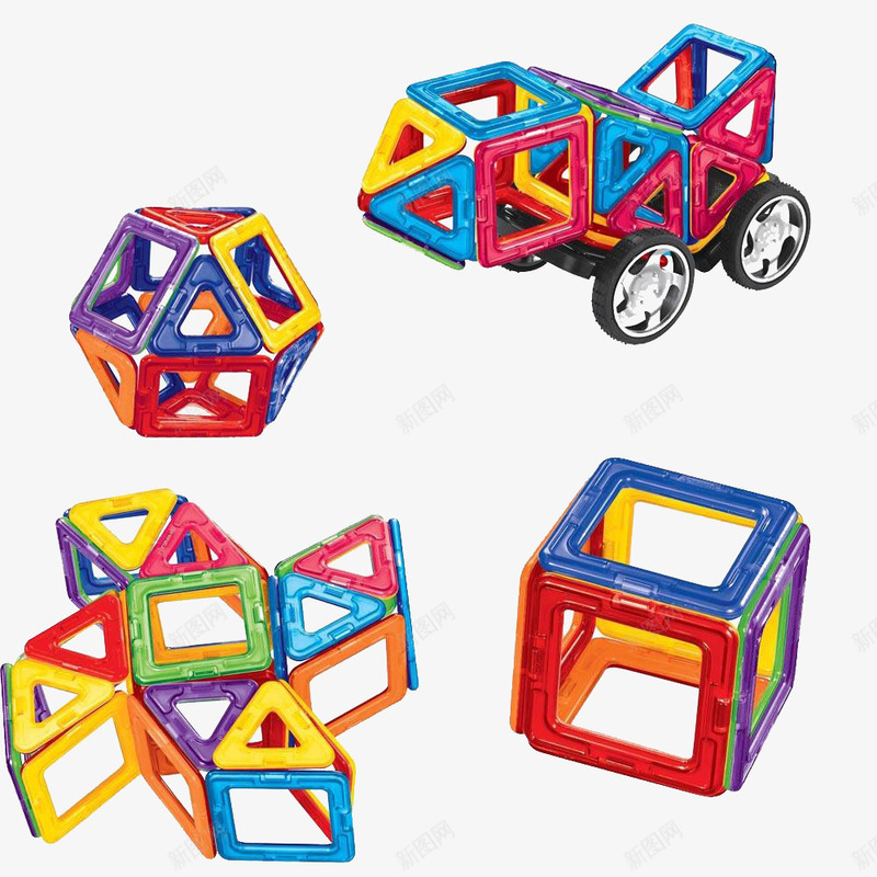 磁力片png免抠素材_88icon https://88icon.com 儿童玩具 免费下载 益智磁力片 磁力片