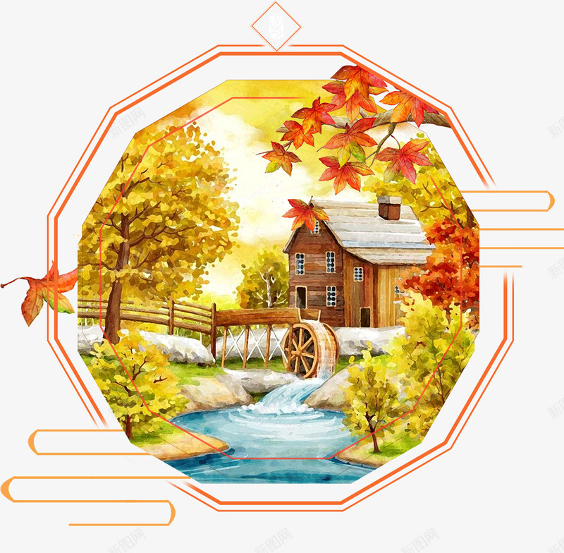 二十四节气之立秋手绘主题psd免抠素材_88icon https://88icon.com 主题 二十四节气 二十四节气之立秋手绘主题 手绘 秋天 立秋