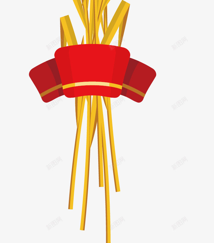 红色丝带丰收麦子矢量图ai免抠素材_88icon https://88icon.com 丰收麦子 红色丝带 红色飘带 装饰绸带 矢量图