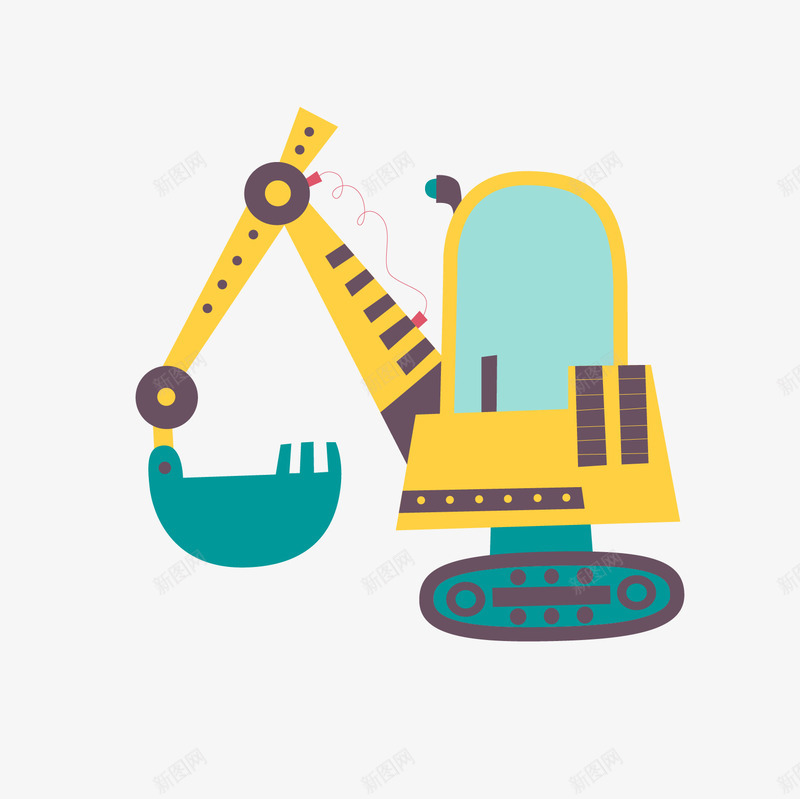 卡通扁平化挖掘机矢量图eps免抠素材_88icon https://88icon.com 儿童玩具车 卡通玩具车 扁平化玩具挖掘机车 玩具挖掘机车 玩具车png 矢量玩具挖掘机车 矢量图