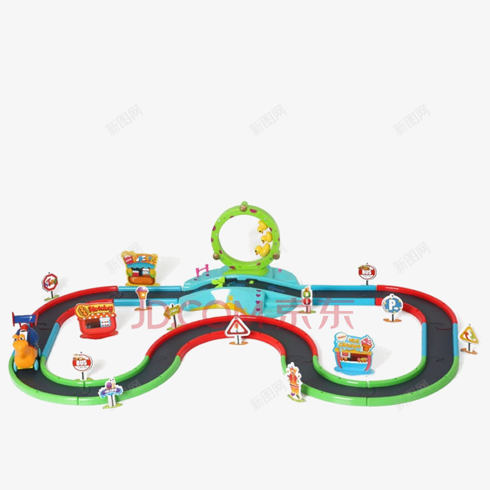 赛车跑道png免抠素材_88icon https://88icon.com 卡通玩具 玩具 赛车道 跑道