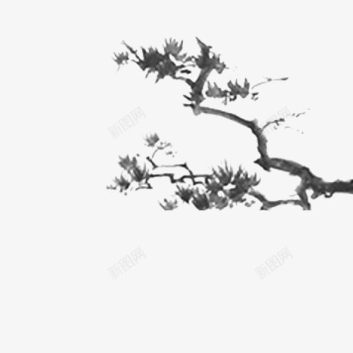 黑色水墨树枝png免抠素材_88icon https://88icon.com 手绘 树枝 水墨 黑色
