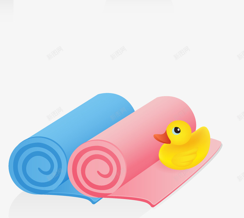 彩色毛巾和小黄鸭png免抠素材_88icon https://88icon.com 儿童玩具 卡通 可爱的 宝宝用品 小黄鸭 毛巾