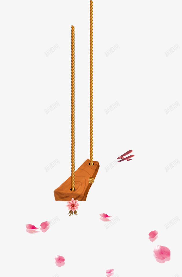 秋千png免抠素材_88icon https://88icon.com 木板 秋千 绳子 飞机