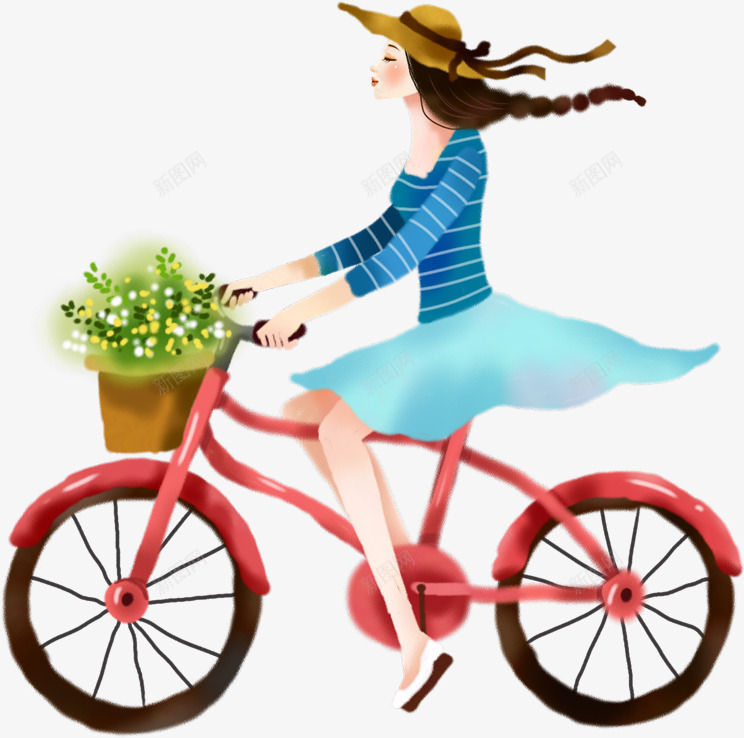 手绘蓝色夏季女生png免抠素材_88icon https://88icon.com 夏季 女生 蓝色
