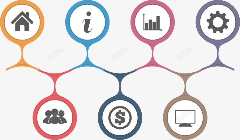 分类标签矢量图ai免抠素材_88icon https://88icon.com PPT元素 信息图表 分类标签 曲线分类 矢量图