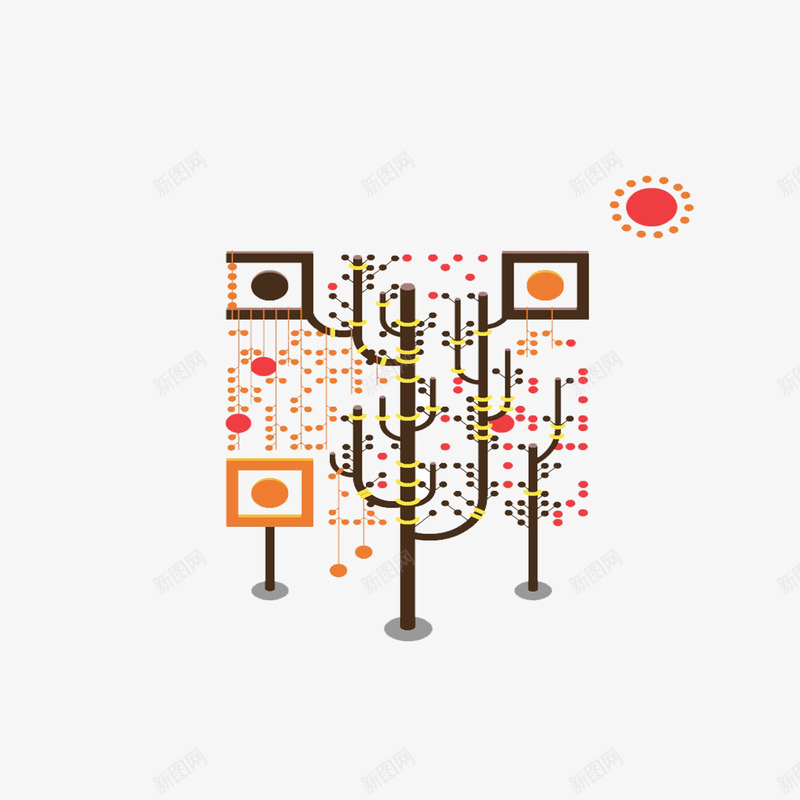 创意树枝二维码png免抠素材_88icon https://88icon.com 二维码 太阳 植物 网络
