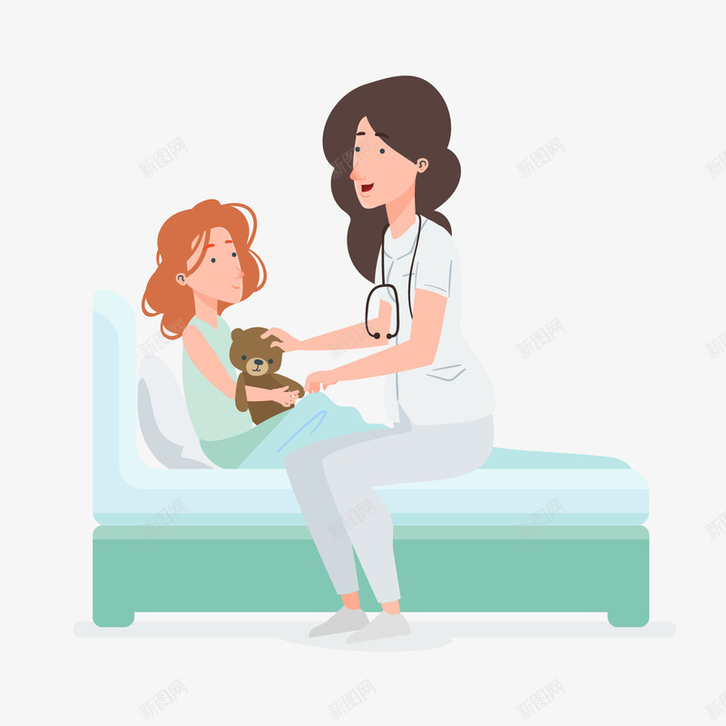 住院孩子矢量图ai免抠素材_88icon https://88icon.com PNG免抠图下载 人休息 医生 玩具 生病 病人休息 看病 矢量图 装饰