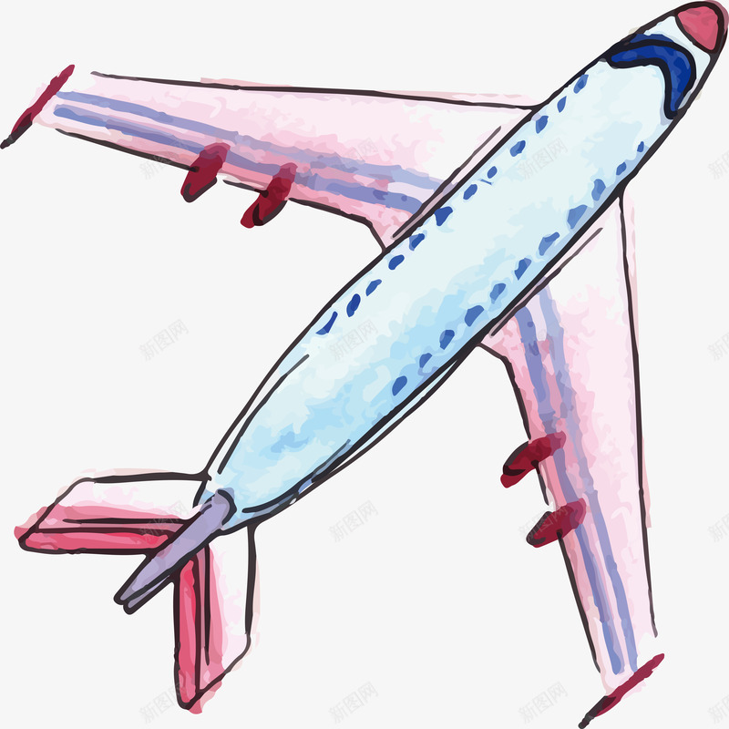 水彩飞机插画矢量图ai免抠素材_88icon https://88icon.com 卡通 水彩 水彩飞机 玩具 飞机 飞机插画 飞行 矢量图