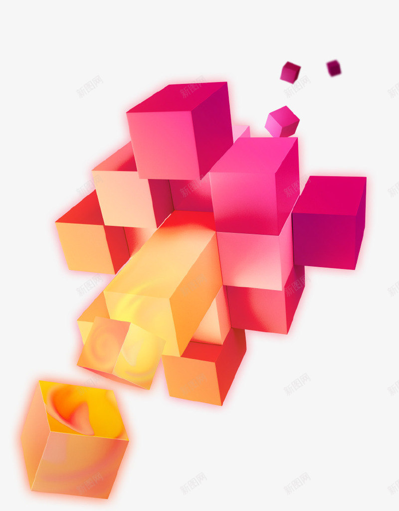 创意立体科技几何方块psd免抠素材_88icon https://88icon.com 几何 创意设计 插画 方块 炫酷 科技 立体