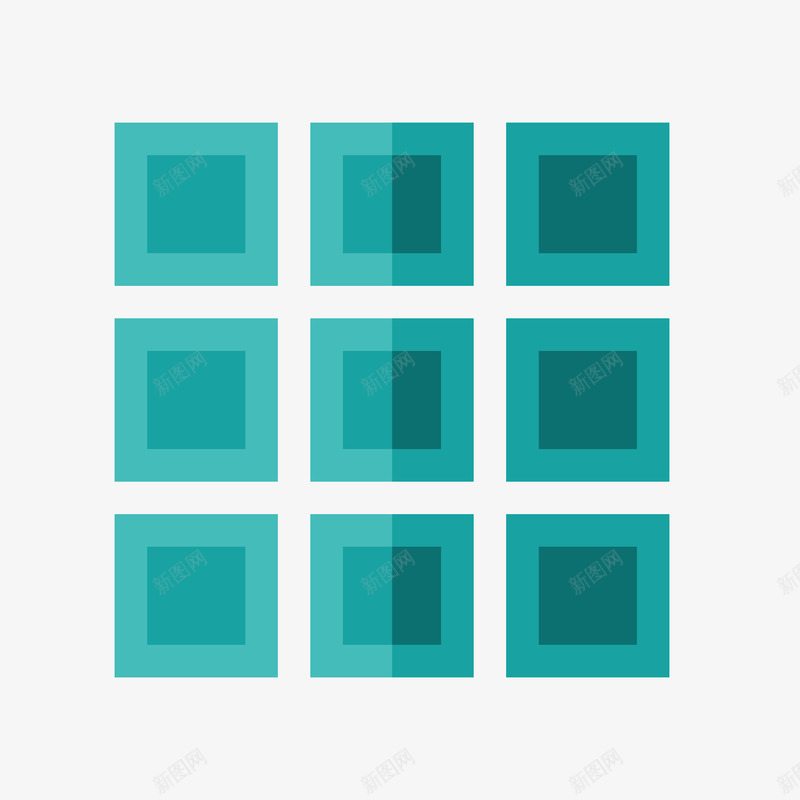 蓝色方形按钮png免抠素材_88icon https://88icon.com 几何 商务 图形 层次 扁平化 方形 组合 蓝色