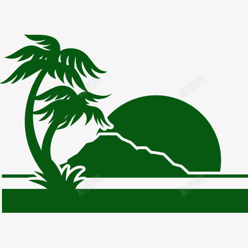 剪影海边风景png免抠素材_88icon https://88icon.com 剪影 夏季风景 椰子树 海边 素材