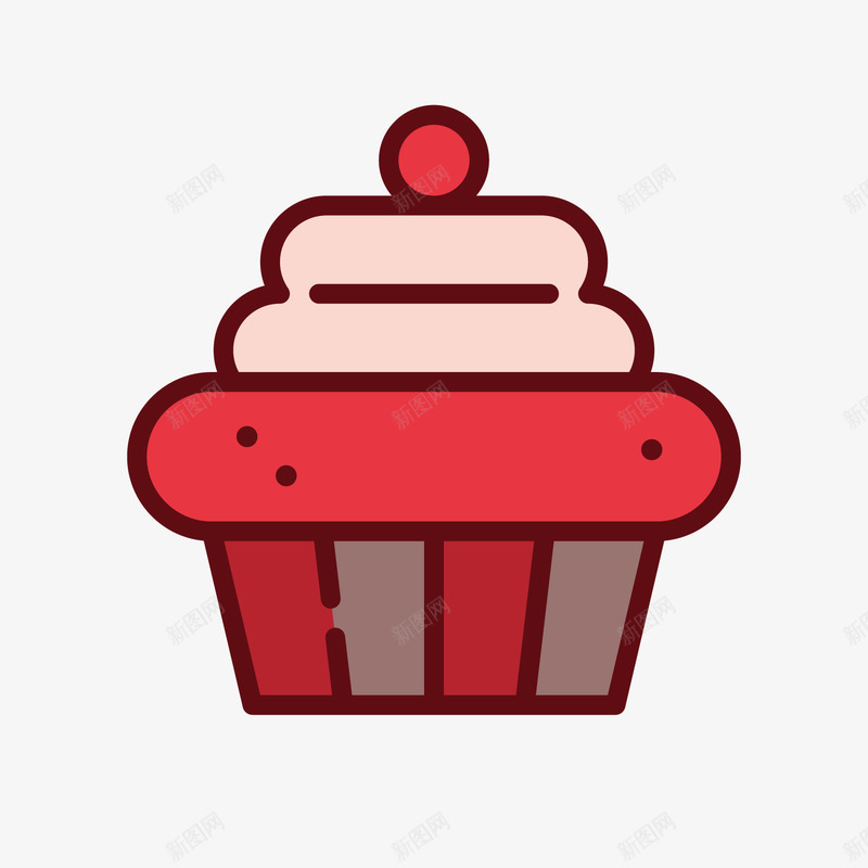 红色扁平化线稿糖果卡通元素矢量图ai免抠素材_88icon https://88icon.com 层次 扁平化 糖果 红色 线稿 美食 食物 矢量图