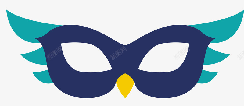 小鸟蓝色舞会面具png免抠素材_88icon https://88icon.com 假面舞会面具 假面面具 小鸟面具 矢量面具 舞会面具 舞会面罩 面具