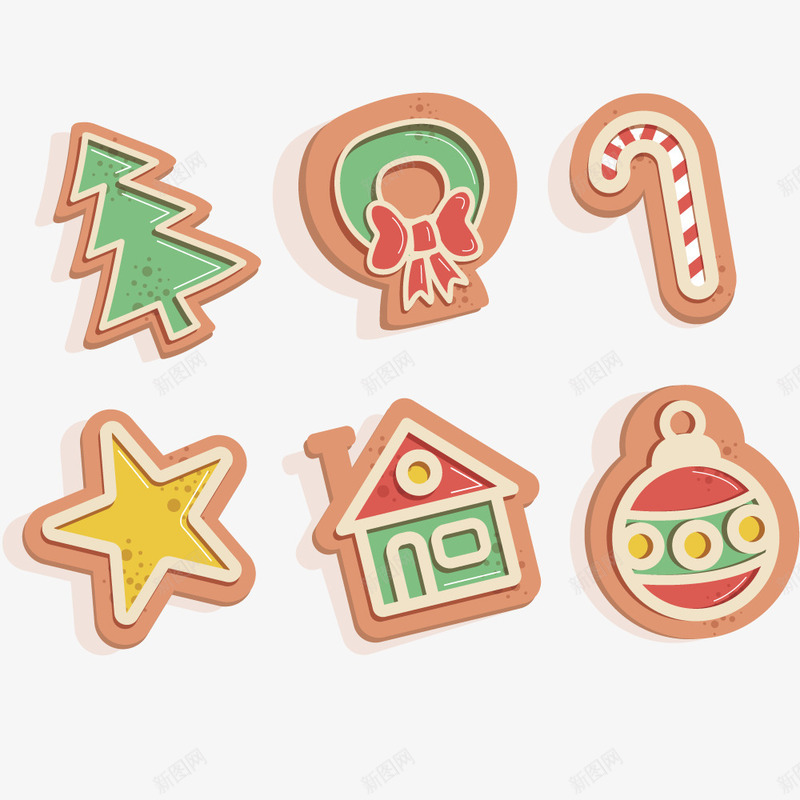 美味的饼干矢量图ai免抠素材_88icon https://88icon.com 可爱 房子 星星 糖果 饼干 矢量图