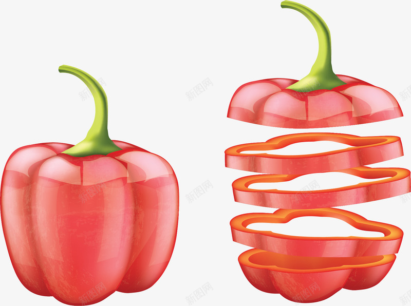 红色切丝灯笼辣椒矢量图ai免抠素材_88icon https://88icon.com 切丝辣椒 彩椒 灯笼椒 矢量png 红色辣椒 辣椒 矢量图