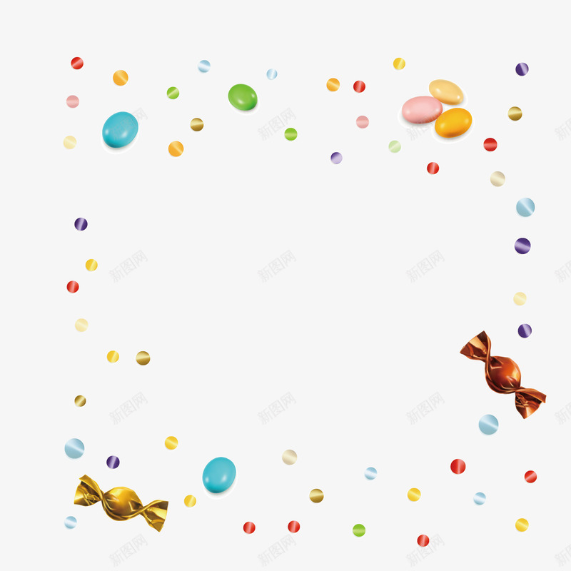 创意彩色糖果边框png免抠素材_88icon https://88icon.com 创意 彩色的 甜甜的 糖果 美味的 豆豆 边框