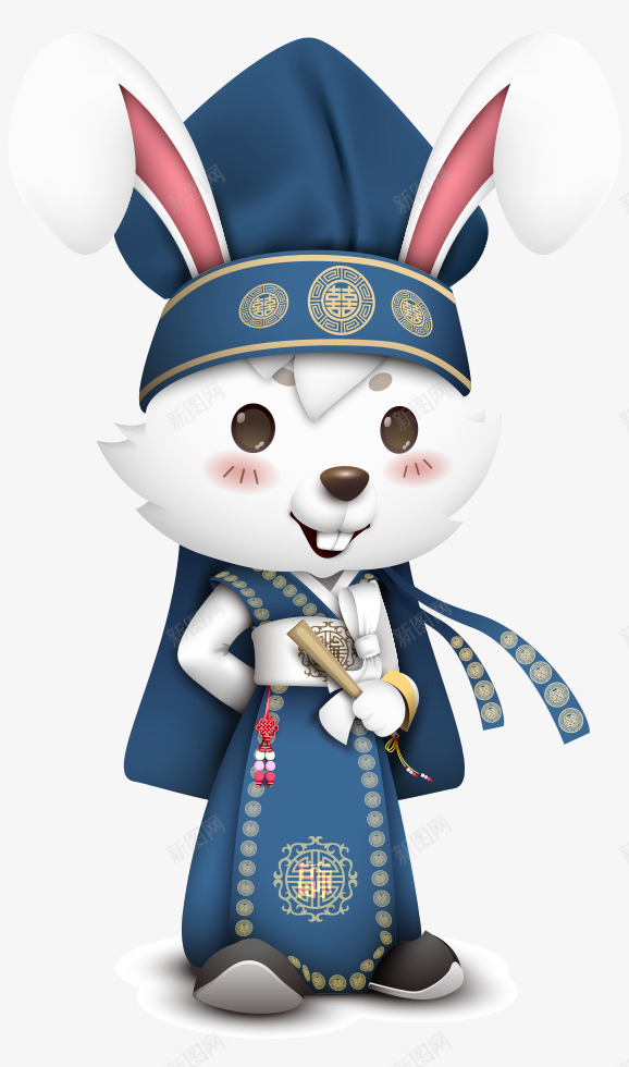 卡通手绘可爱韩国传统衣服兔子png免抠素材_88icon https://88icon.com 传统衣服的兔子 卡通的动物 平面动物 平面动物素材 手绘可爱的兔子 韩国的兔子