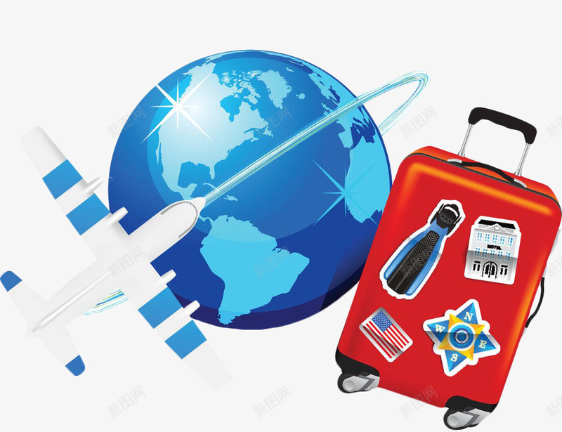 飞机航行路线png免抠素材_88icon https://88icon.com 交通 地球 手会 航空 航线 蓝色 行李箱 飞机 飞机航线