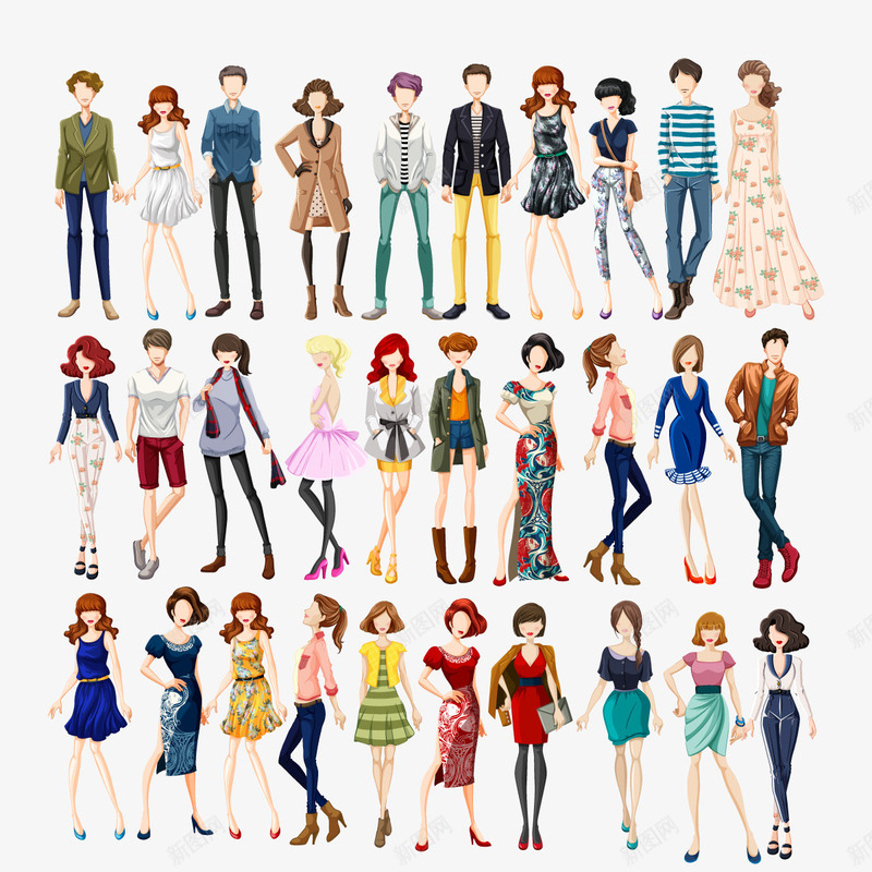 时尚达人png免抠素材_88icon https://88icon.com 夏季 搭配 服饰 男女