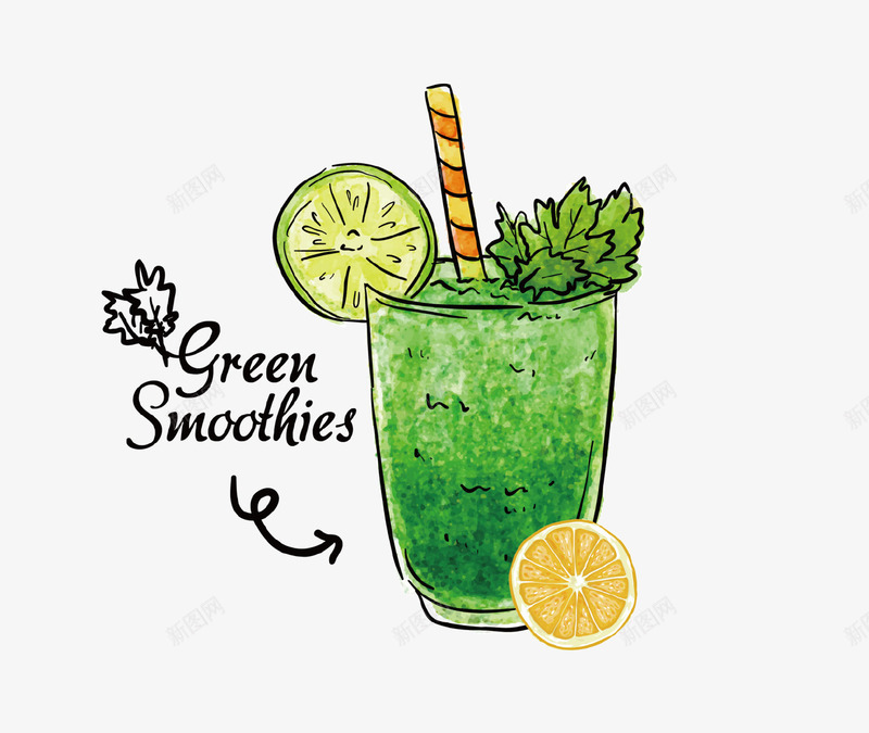 手绘柠檬果汁冷饮插画psd免抠素材_88icon https://88icon.com 冷饮 唯美 夏季 手绘 插画 果汁 柠檬 绿色