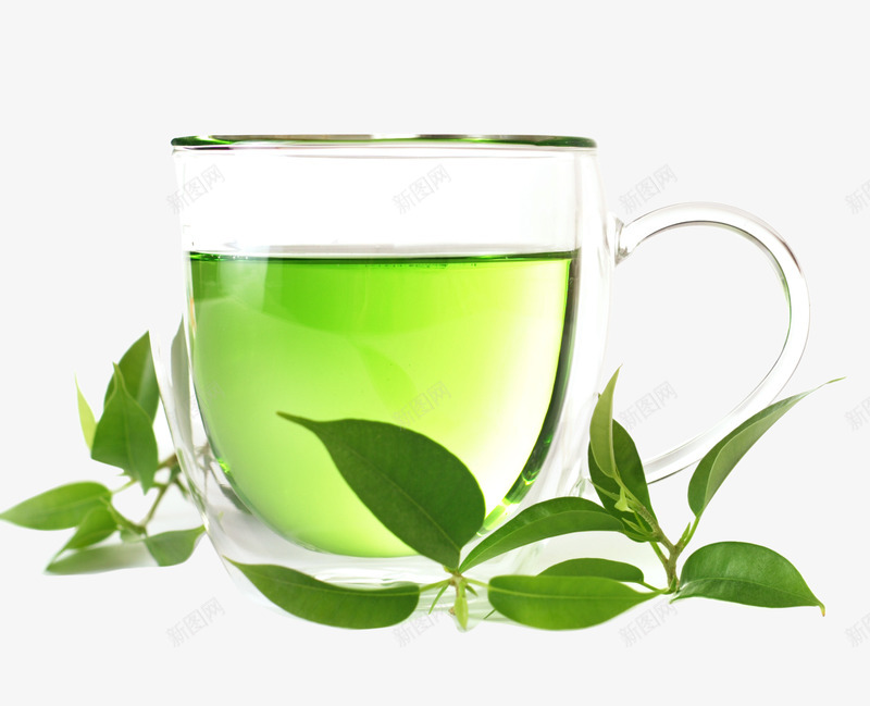 透明玻璃杯中的绿茶png免抠素材_88icon https://88icon.com 茶叶 透明玻璃杯中的绿茶 饮品
