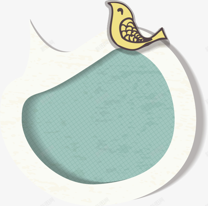 卡通对话框黄色小鸟矢量图ai免抠素材_88icon https://88icon.com 卡通对话框 气泡标示 黄色小鸟 矢量图