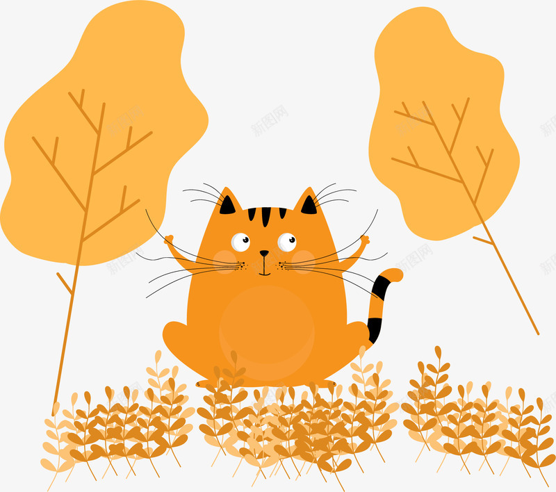 手绘小清新树叶猫咪插画图案矢量图ai免抠素材_88icon https://88icon.com 卡通树叶猫咪插画 小清新 手绘插画 插画 插画装饰 树叶 树叶猫咪 猫咪 秋季秋天 矢量图