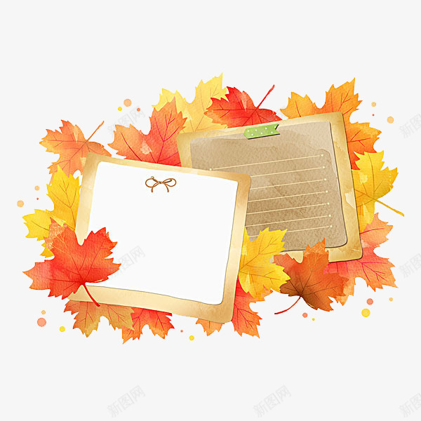 枫叶上的相框png免抠素材_88icon https://88icon.com png图形 png装饰 枫叶 相框 装饰 黄色