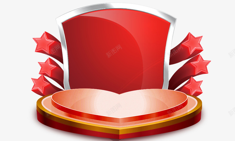 舞台红色psd免抠素材_88icon https://88icon.com 五角星 红台子 红色 舞台