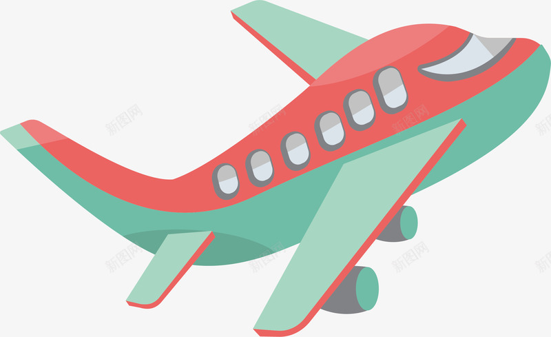 红绿色载客大飞机矢量图ai免抠素材_88icon https://88icon.com 大飞机 矢量png 红绿色 红绿飞机 载客飞机 飞机 矢量图