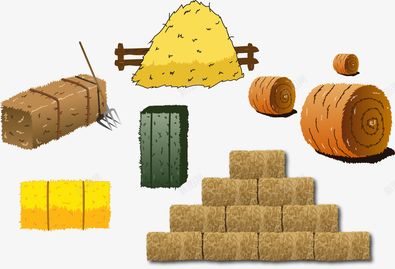 干草捆png免抠素材_88icon https://88icon.com 丰收 干草 秋天