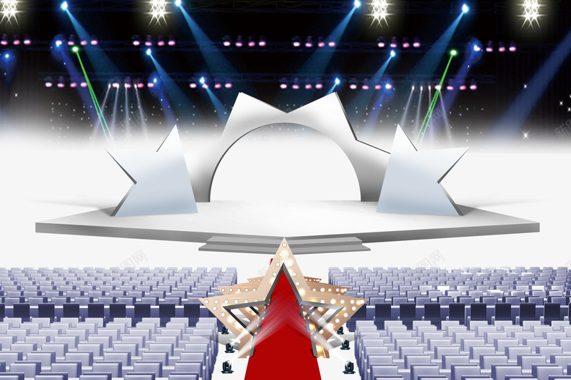 星星拱门舞台psd免抠素材_88icon https://88icon.com 拱门 星星 舞台 舞台架 观众席
