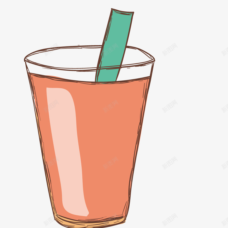 手绘卡通一杯西瓜汁png免抠素材_88icon https://88icon.com 下午茶 冰饮 夏季 夏季海报 夏季饮料 果汁 绿色吸管 西瓜汁 饮料 饮料店插画