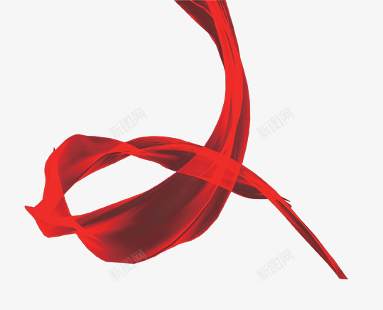 红丝带png免抠素材_88icon https://88icon.com 丝带 中国风 扭曲 红色