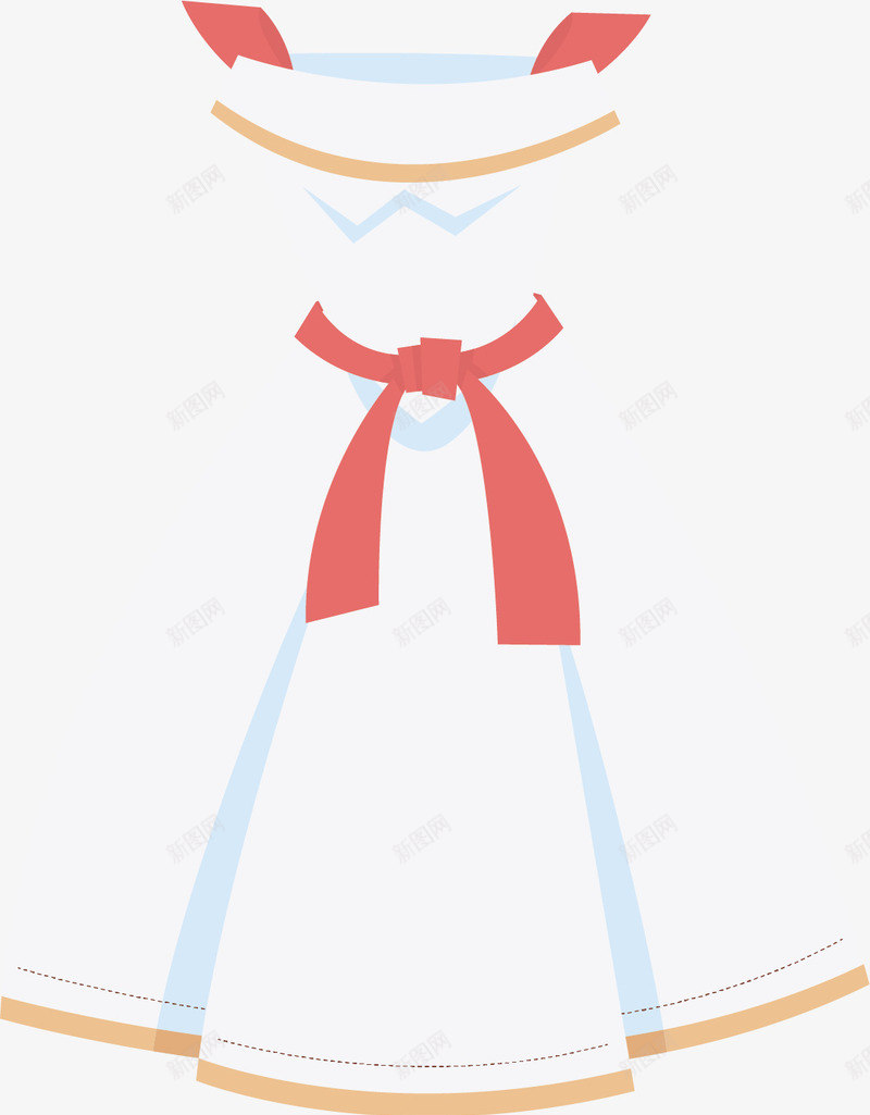 白色小洋裙png免抠素材_88icon https://88icon.com 卡通 卡通裙子 白色裙子 红色丝带 裙子