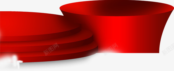 手绘红色新年舞台png免抠素材_88icon https://88icon.com 新年 红色 舞台