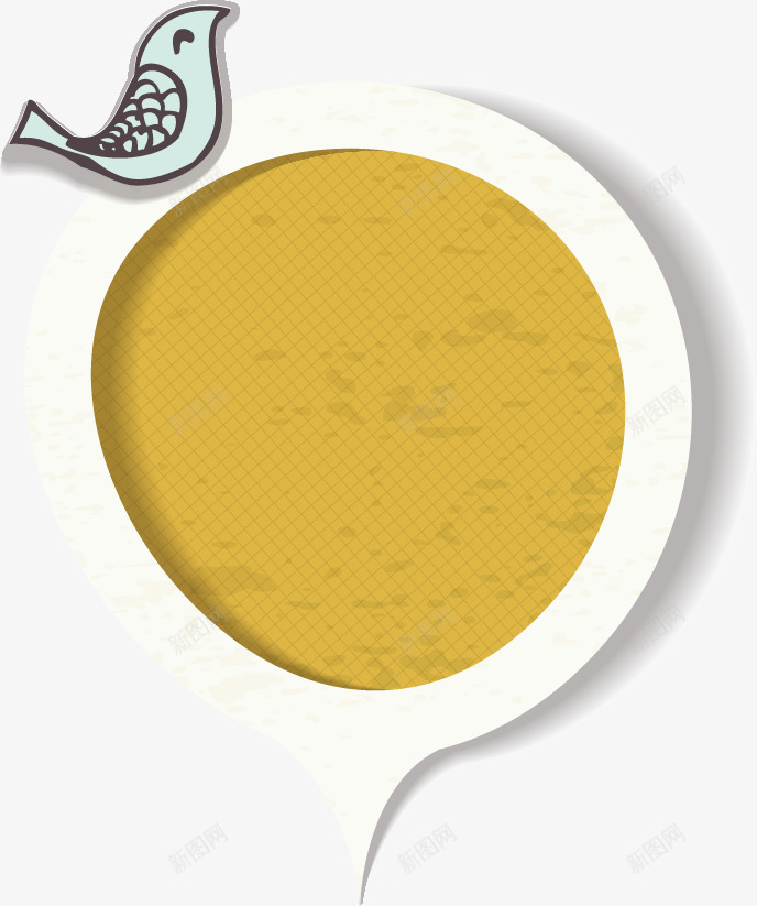 黄色对话框矢量图ai免抠素材_88icon https://88icon.com 小鸟 气泡标示 趣味对话框 矢量图