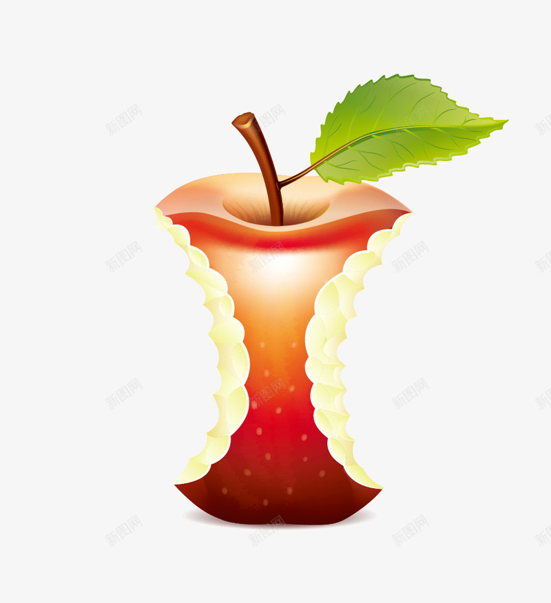 剩下的苹果核png免抠素材_88icon https://88icon.com 卡通 水果 红苹果 苹果 苹果核
