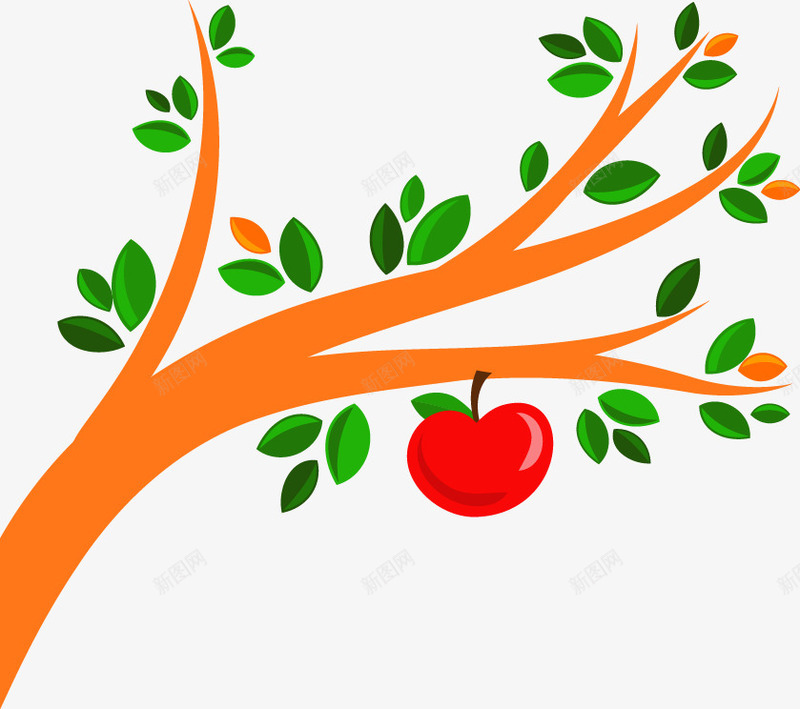 手绘简约苹果树图案png免抠素材_88icon https://88icon.com 图案 手绘 简约苹果树