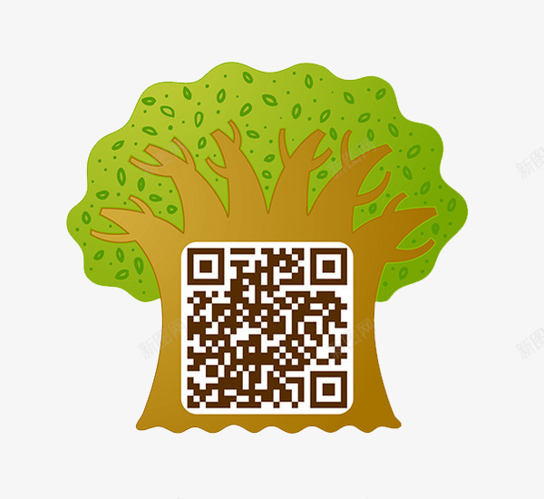 树木二维码创意png免抠素材_88icon https://88icon.com 个性卡通创意设计 免抠 店铺二维码 树木二维码 简约