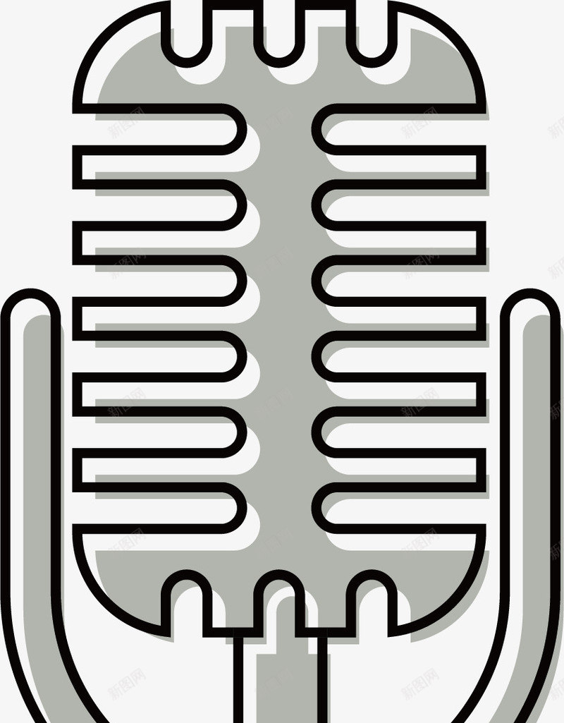 时尚的铁质话筒矢量图ai免抠素材_88icon https://88icon.com 主持 创意 卡通手绘 舞台 话筒 音量 矢量图