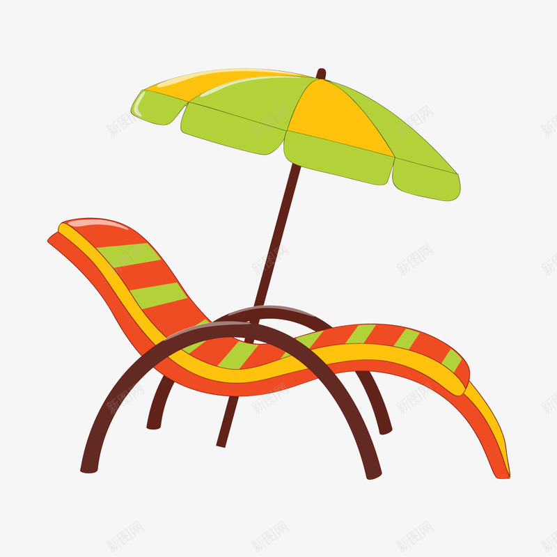 夏季太阳伞与躺椅png免抠素材_88icon https://88icon.com 卡通太阳伞 卡通躺椅 夏季装饰 椅子 背景装饰